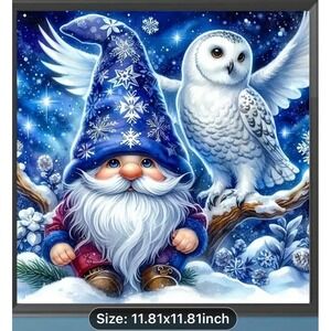 Winter Gnome w/Owl Diamond Painting Art Kit